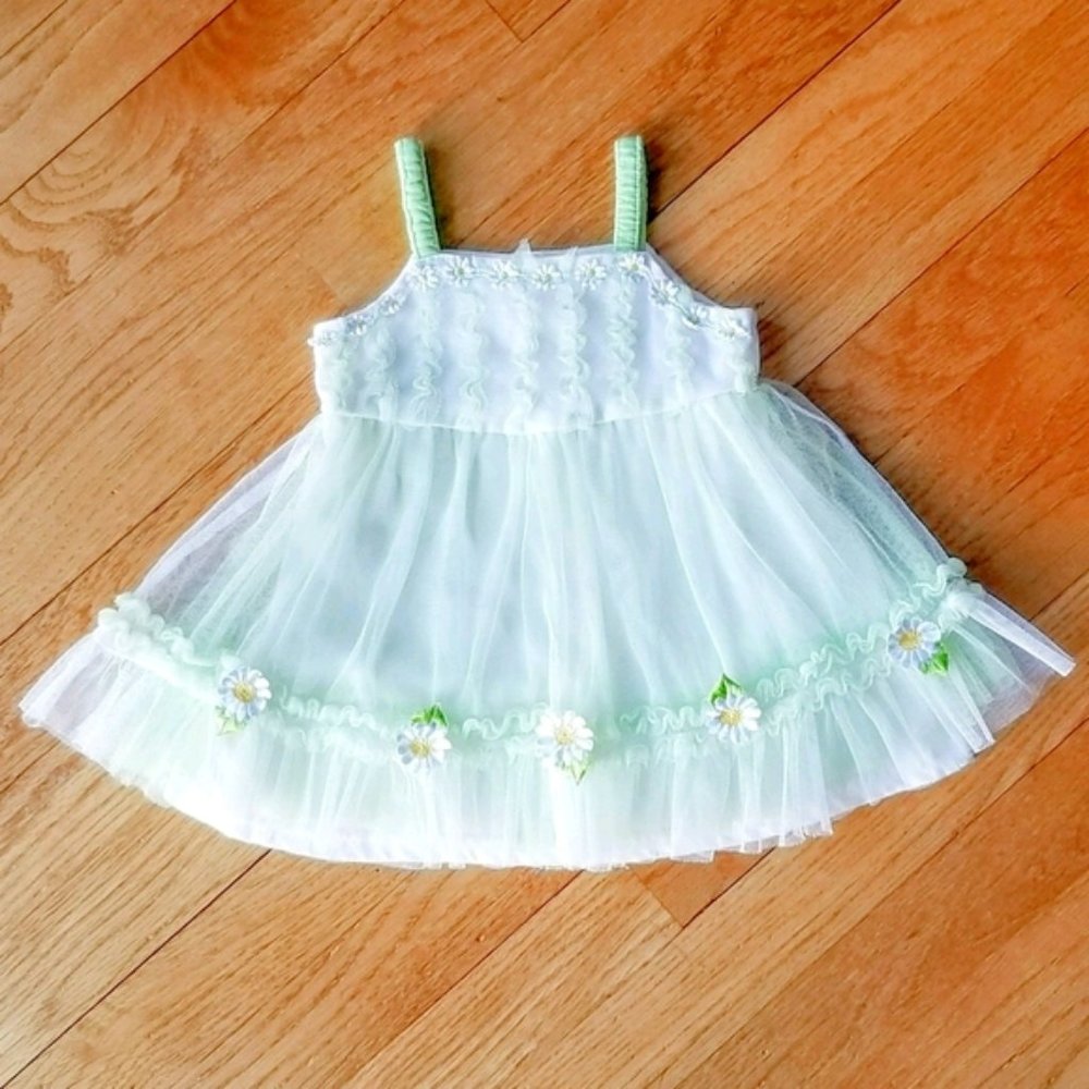 Nanette Baby Pastel Green Tulle Dress 12 Months
